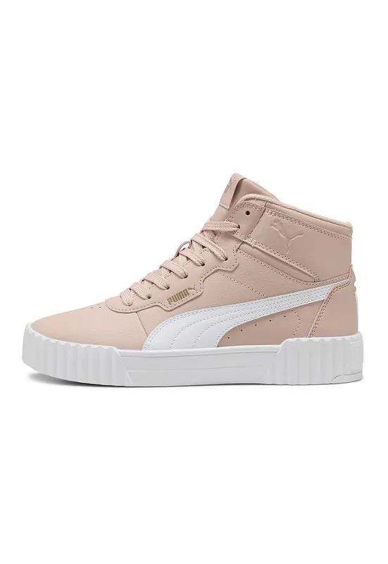 Pantofi sport mid-high din piele Carinna 3.0 - Alb/Roz somon