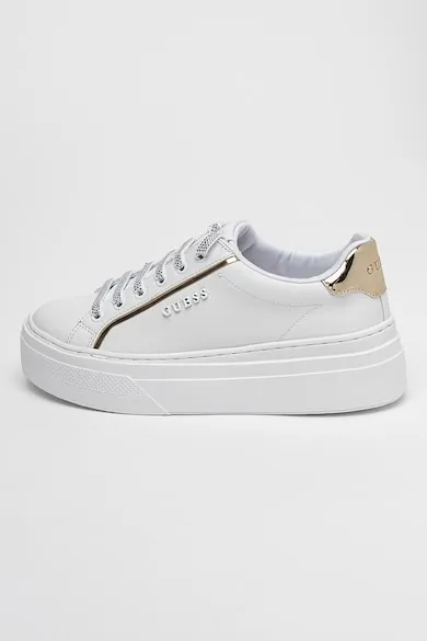 Pantofi sport flatform cu logo - Auriu/Alb murdar