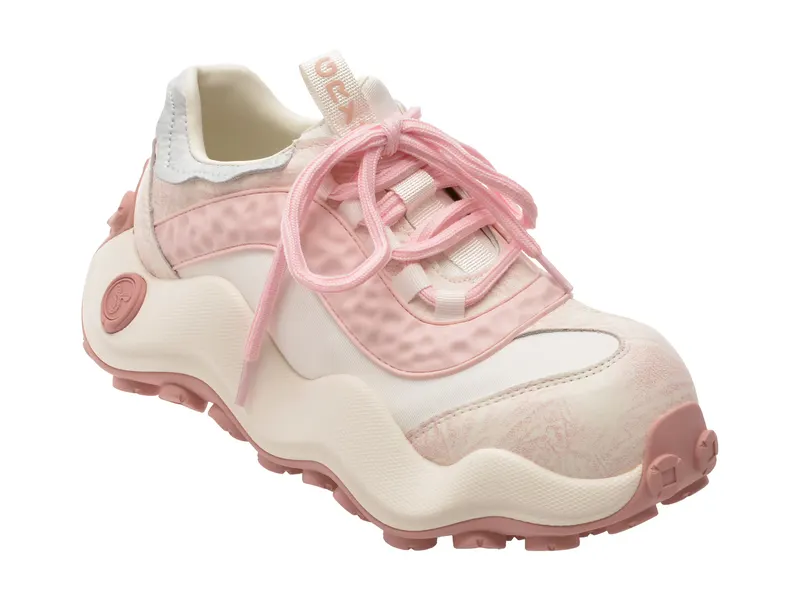 Pantofi sport albi, 8619, din material textil