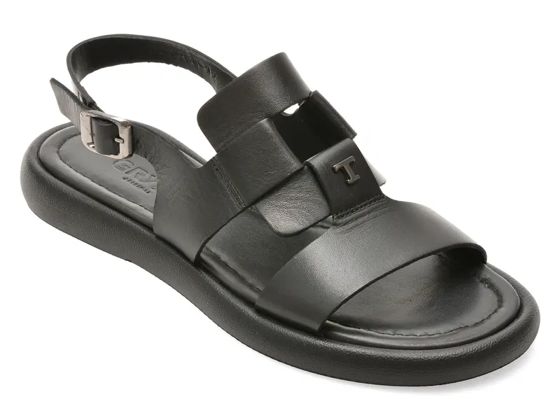 Sandale negre, 1766259, din piele naturala
