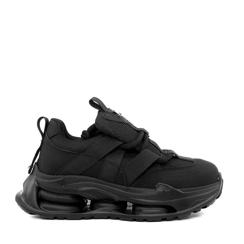 Sneakers ușori femei Luca di Gioia negri din piele și textil 3842dp299n
