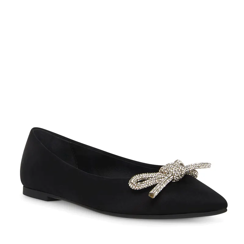 Balerini femei Steve Madden negri din satim cu ștrasuri 1467dbelinan — imaginea 2