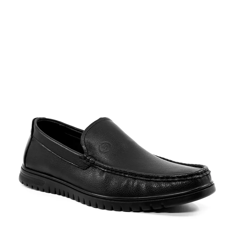 Mocasini bărbați negri din piele 3859BM636N — imaginea 2