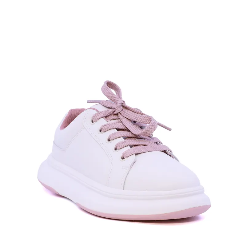 Sneakers fete albi din piele 3792FP065A — imaginea 2