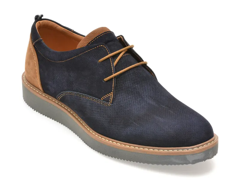 Pantofi bleumarin, 1088, din nabuc