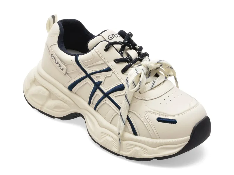 Pantofi sport GRYXX albi, Q3678, din piele naturala