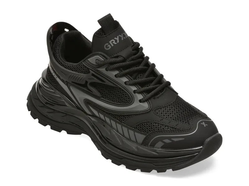 Pantofi sport GRYXX negri, 25825, din material textil