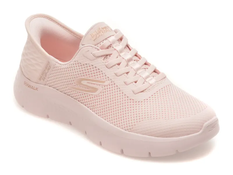 Pantofi sport SKECHERS roz, GO WALK FLEX, din material textil