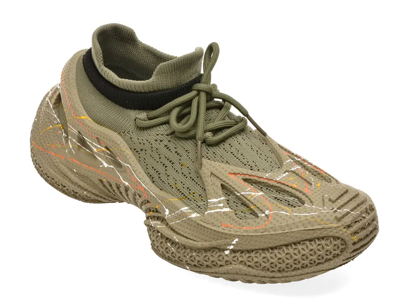 Pantofi sport BITE THE BULLET kaki, M1516, din material textil