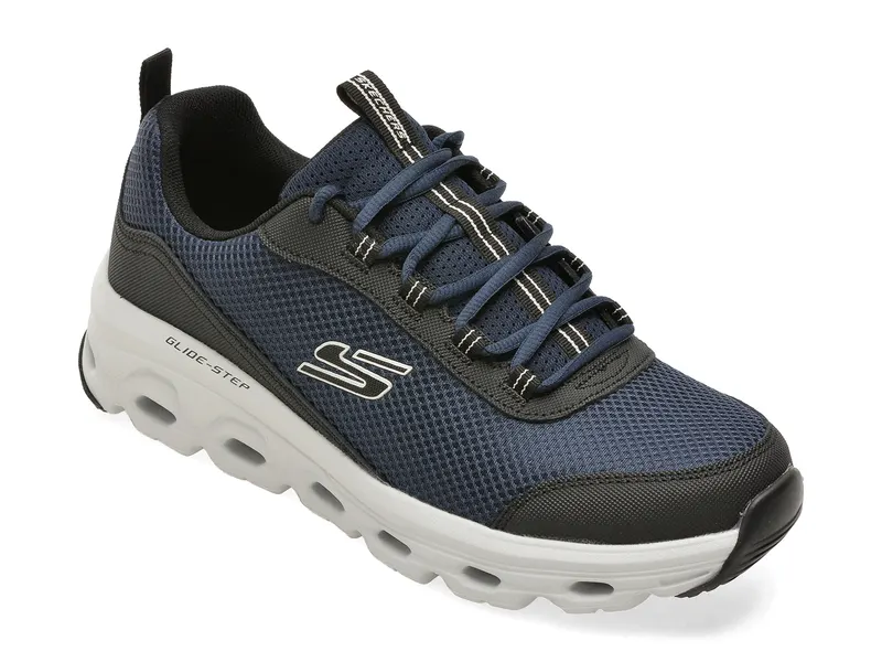 Pantofi sport SKECHERS bleumarin, GLIDE-STEP SOLE, din material textil