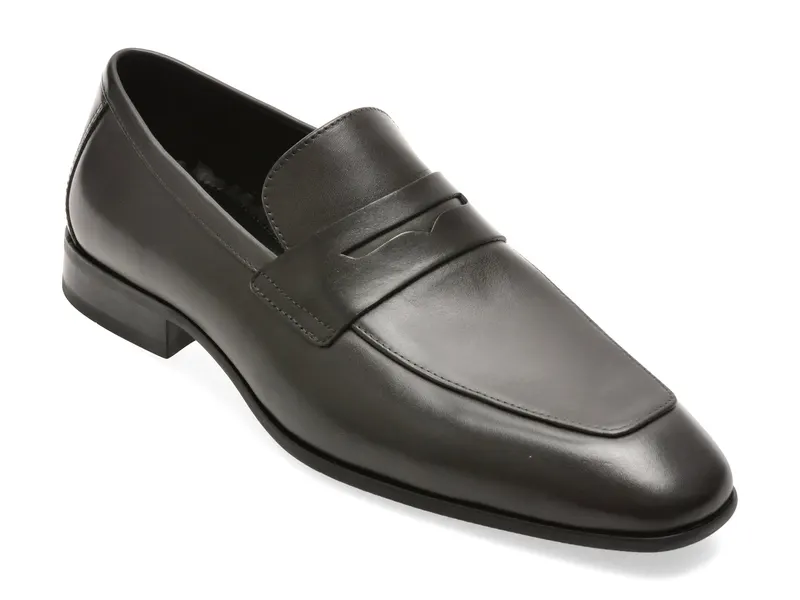 Mocasini eleganti negri, BEASON-IN 001 , din piele naturala