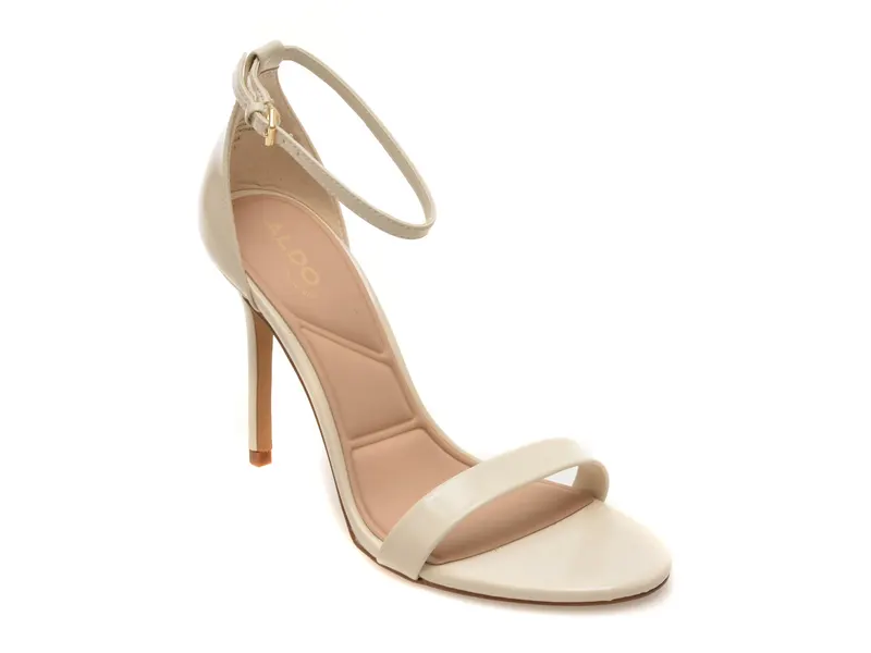 Sandale elegante albe, JACYNTHE 110, din piele ecologica