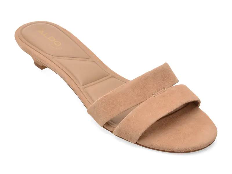 Papuci eleganti maro, SCARLETTA 210, din piele intoarsa