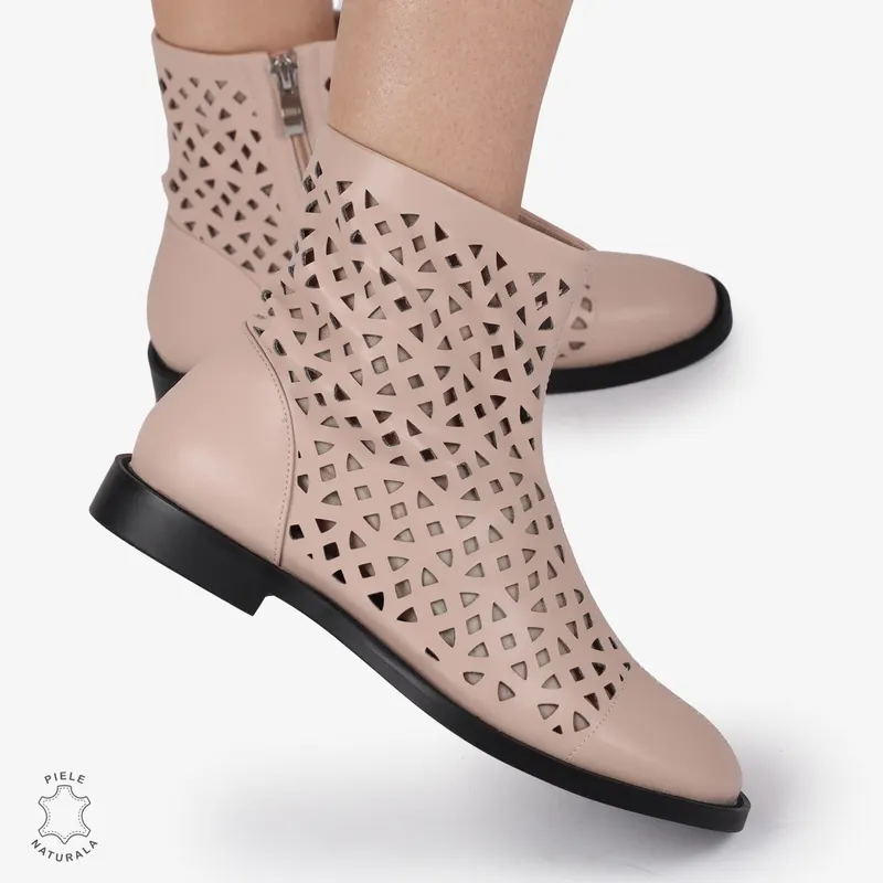 SANDALE dama din Piele Naturala ELEGANTE CU DESIGN UNIC CRL1369 ROZ