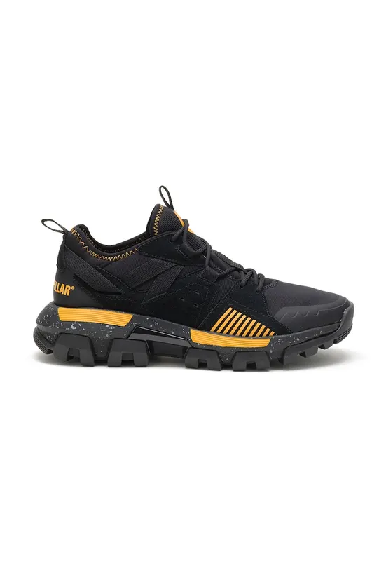 Pantofi sport cu garnituri de piele intoarsa - Negru/Galben sofran