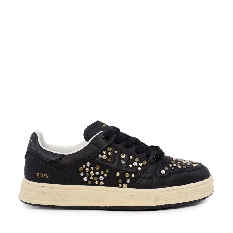 Sneakers femei Premiata Quinn-D negri din piele 1690DP7654N