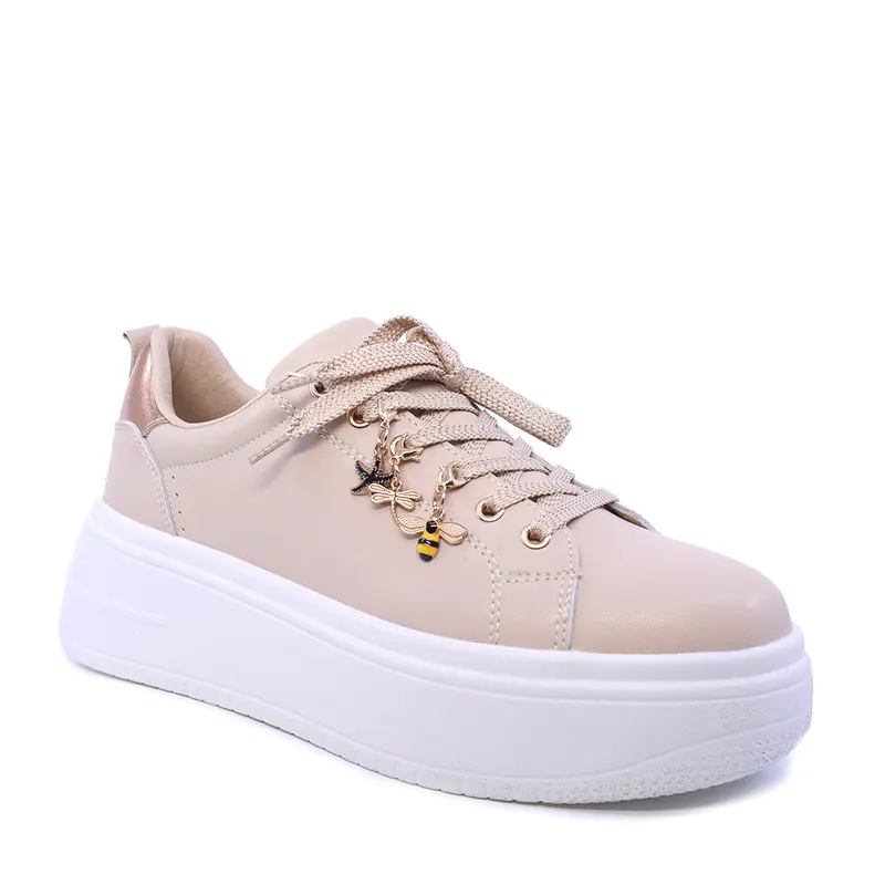 Sneakers femei bej din piele cu accesorii detașabile 2041DP2463BE — imaginea 2