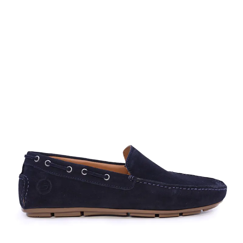Mocasini bărbați bleumarin din piele întoarsă 909bm7617vbl