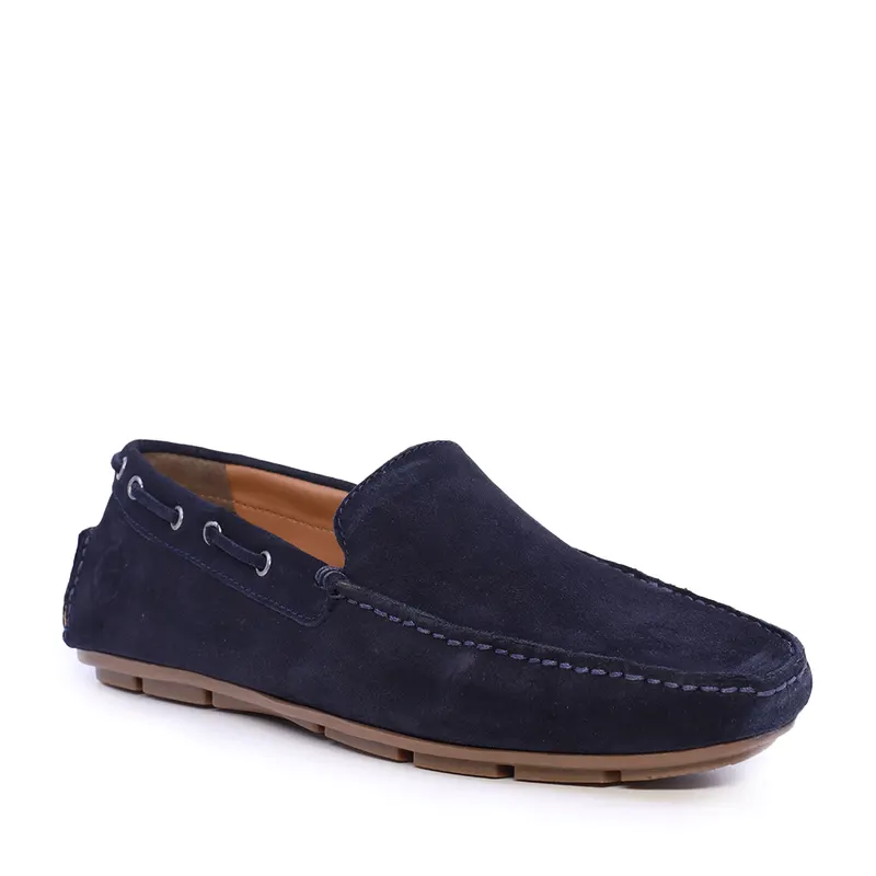 Mocasini bărbați bleumarin din piele întoarsă 909bm7617vbl — imaginea 2