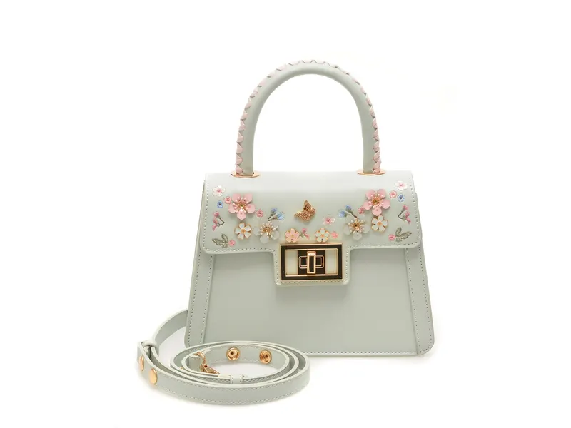 Geanta verde, FLOWERGIRL 312, din piele ecologica