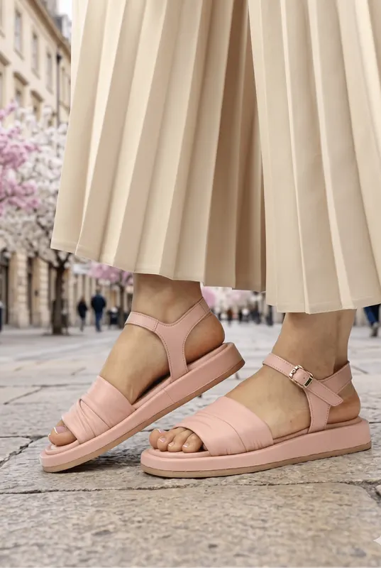 Sandale Dama din Piele Roz Pudra- Ivette PINK
