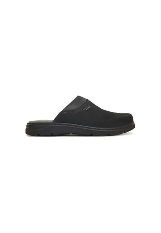 Slapi barbati 57908 - Piele naturala - Negru - Negru