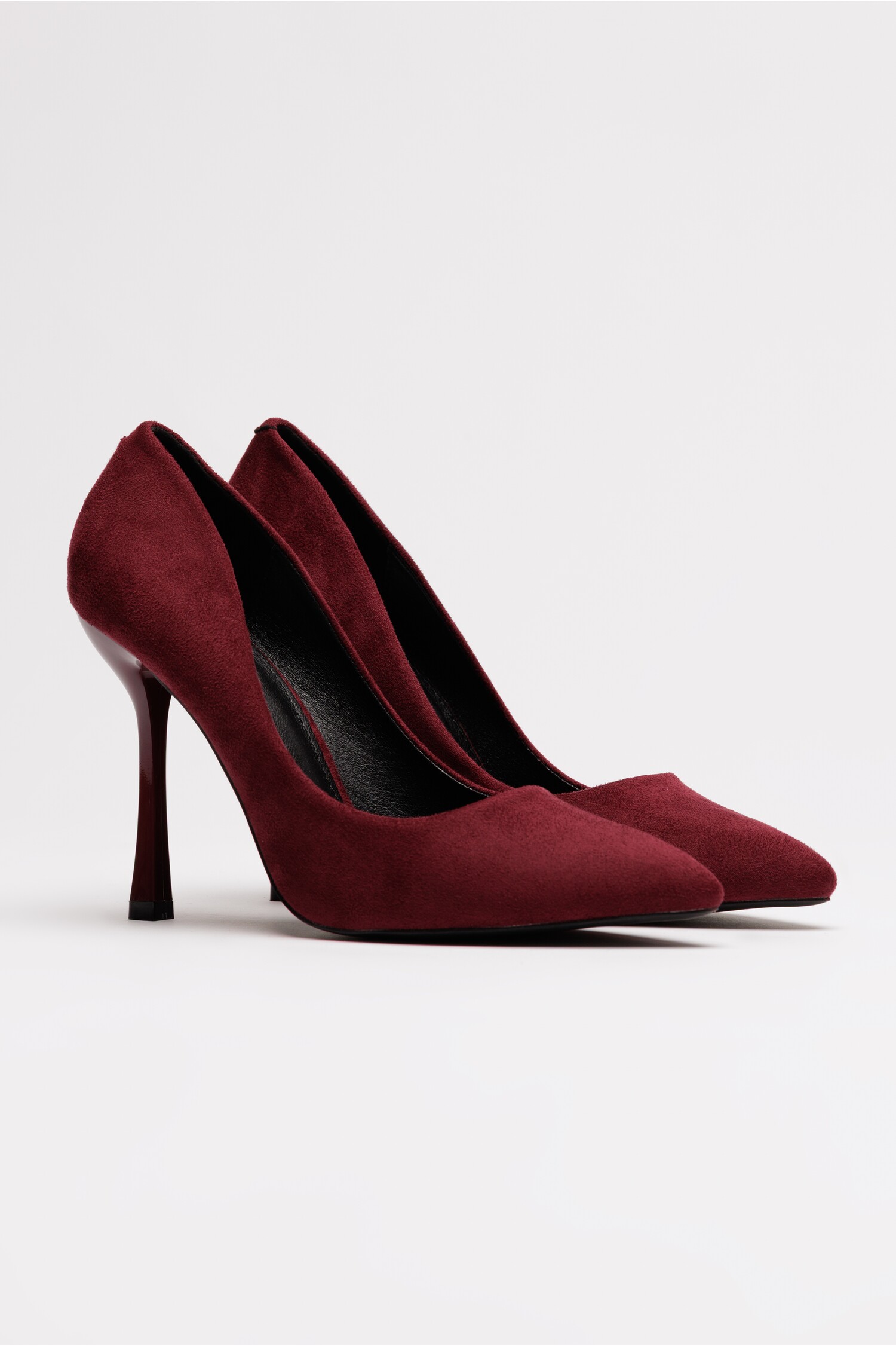 Pantofi eleganti visinii din piele intoarsa ecologica