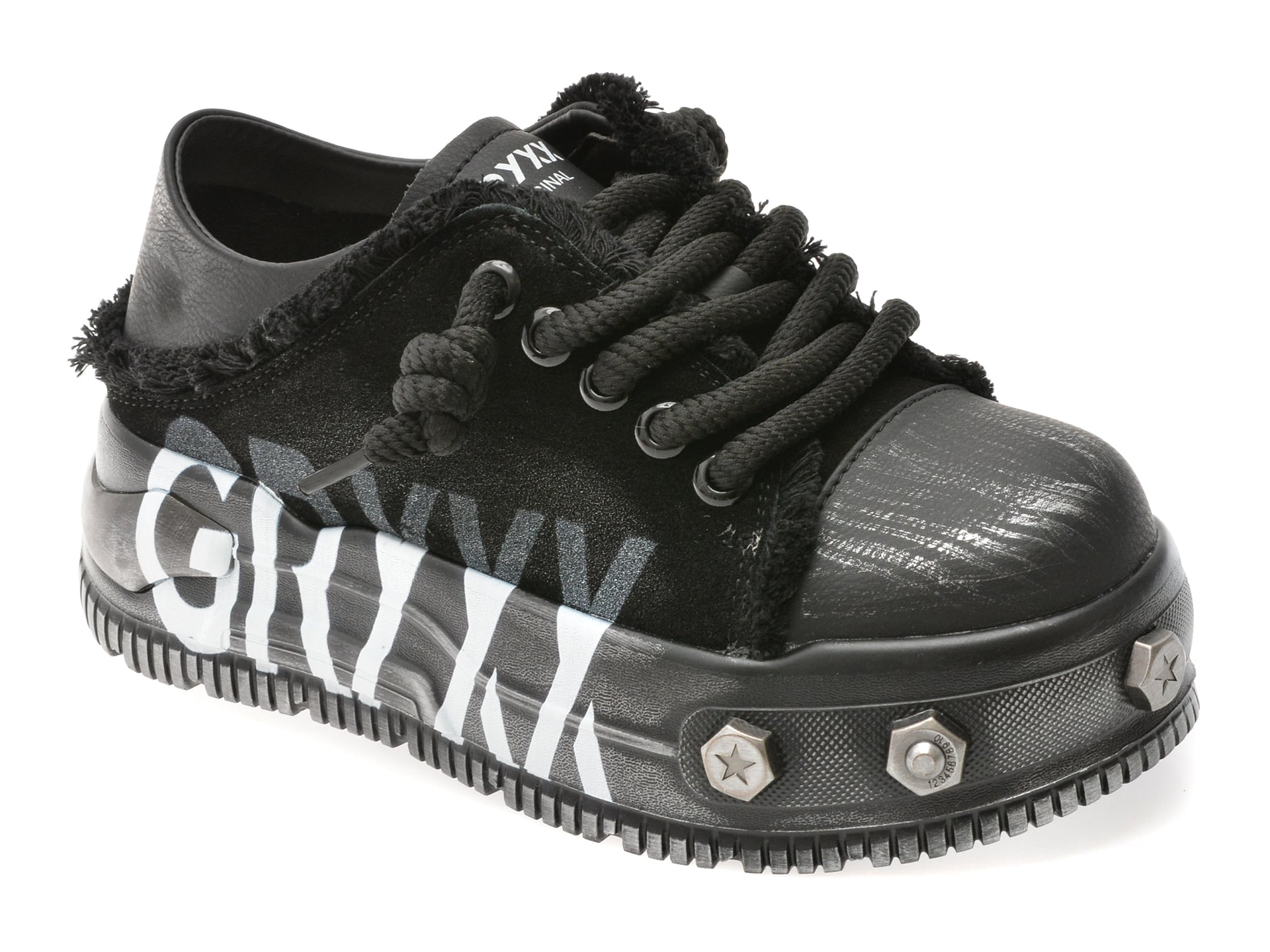Pantofi sport GRYXX negri, 90713, din piele intoarsa