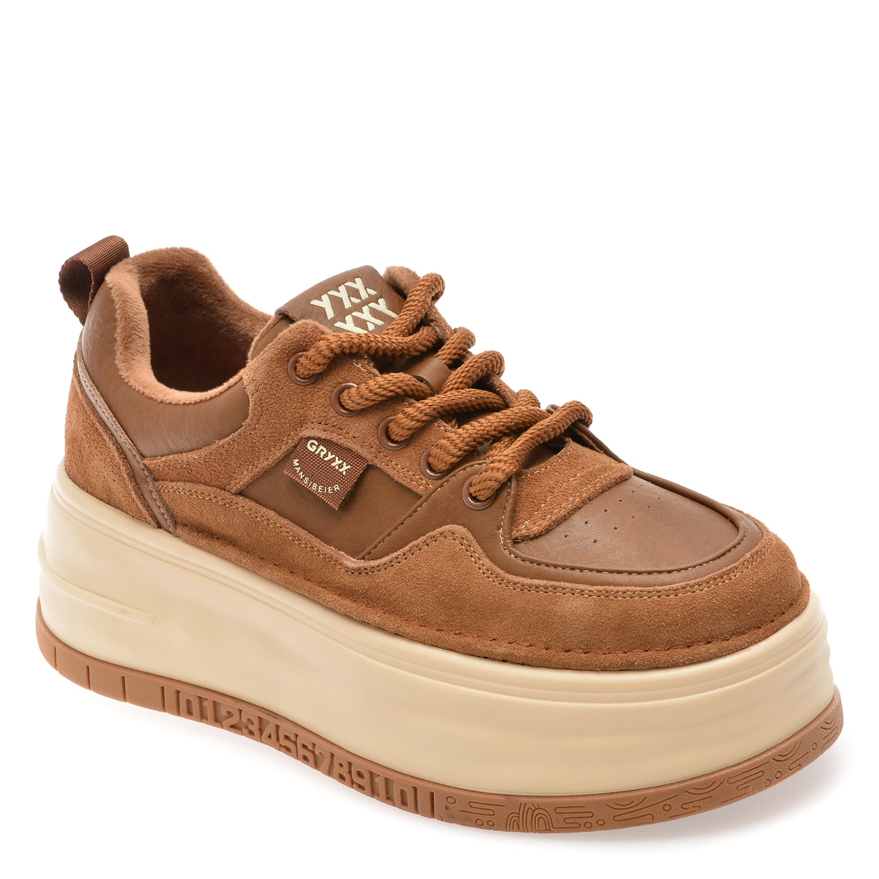 Pantofi sport GRYXX maro, 3971, din piele naturala