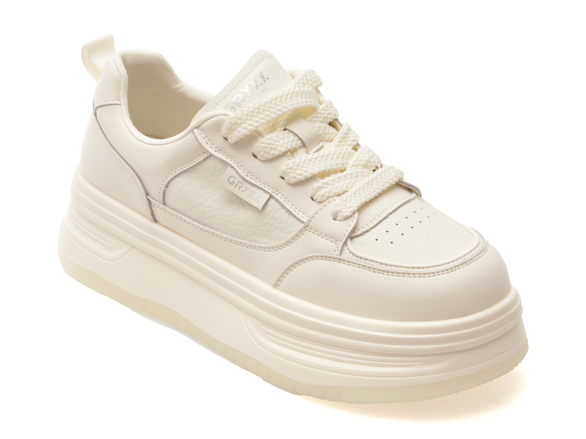 Pantofi sport GRYXX albi, 25166, din piele naturala
